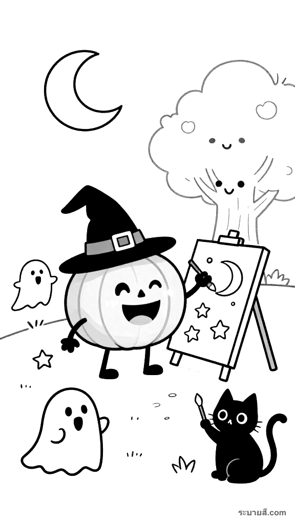 ภาพวาดระบายสี Halloween 6