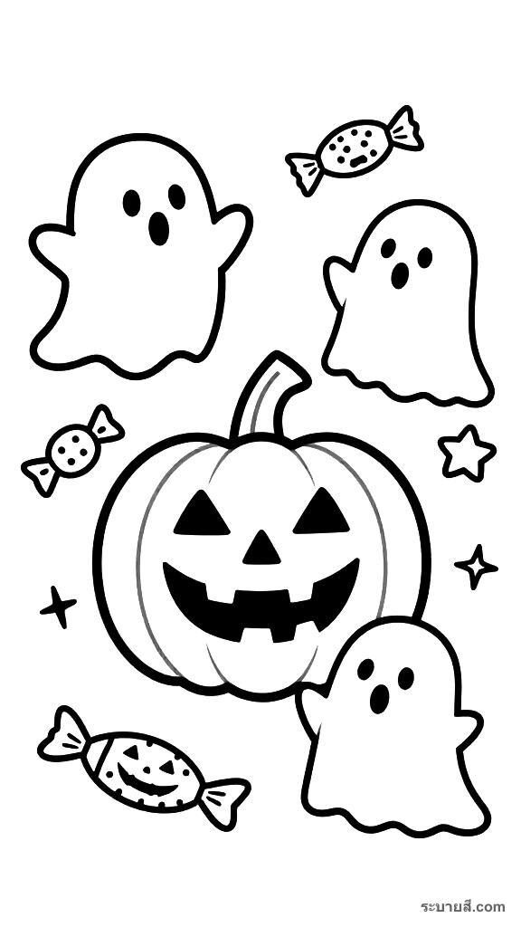 ภาพวาดระบายสี Halloween 8